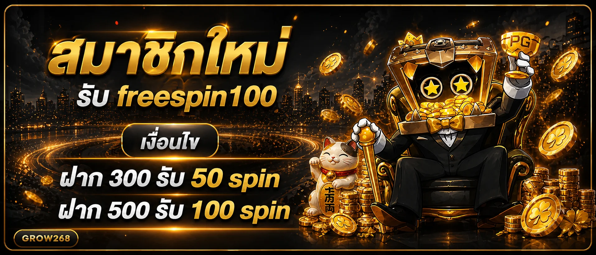 แบนเนอร์สล็อตออนไลน์ GROW268