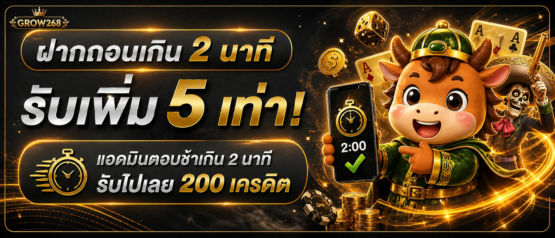 GROW268 เว็บตรง สล็อต คาสิโน วอเลท 24 ชม.